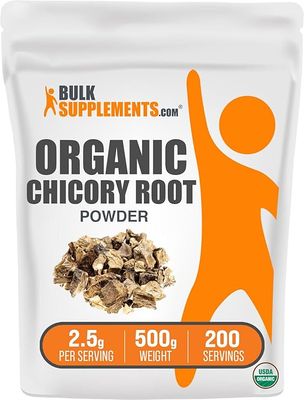BulkSupplements.com Organic Chicory Root Powder  Fiber Supplement, Gluten Free, 2.5g per Serving, 500g (1.1 lbs) (Pack of 1)