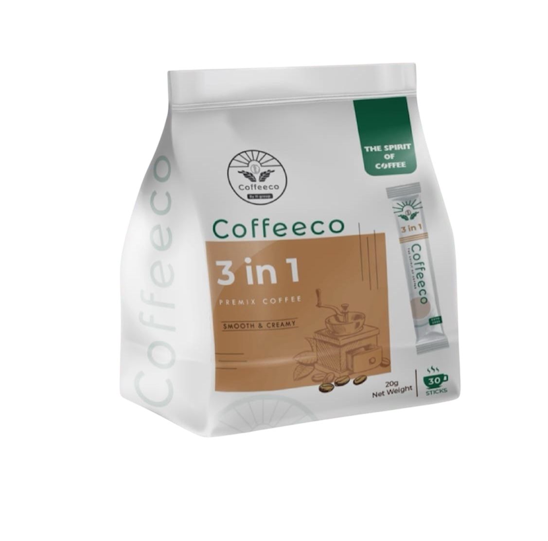 Coffeeco Instant Lactose-Free 3-in-1 with Sugar - 30 Sticks