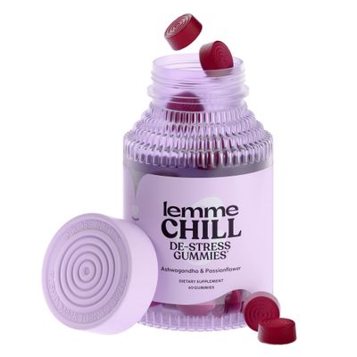Lemme Chill Stress Relief Gummies with 300mg KSM-66 Ashwagandha, Lemon Balm, Passionflower &amp; Goji to Support Relaxation, Healthy Cortisol &amp; Sleep - Vegan, Gluten-Free, Non-GMO, Mixed Berry (60 Count)
