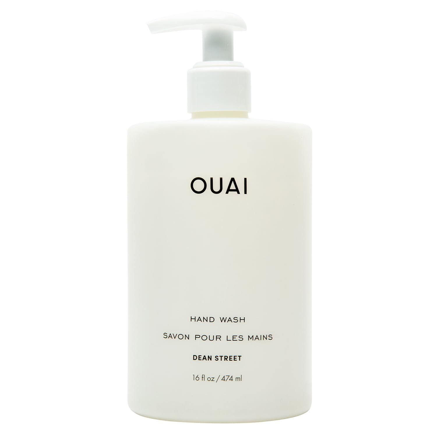 OUAI Hand Wash - Liquid Hand Soap with Jojoba, Avocado, &amp; Rose Hip Oil for Replenished Skin - Gentle Exfoliating Bathroom + Kitchen Hand Soap (16 Fl Oz)