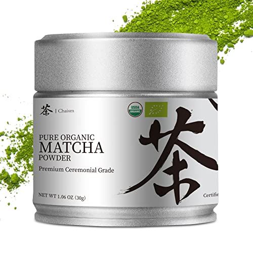 Chaism Ceremonial Grade Matcha Green Tea Powder - Premium First Harvest USDA Organic Gluten-Free Vegan, 100 Pure Unsweetened No Additives, 1.06oz Tin