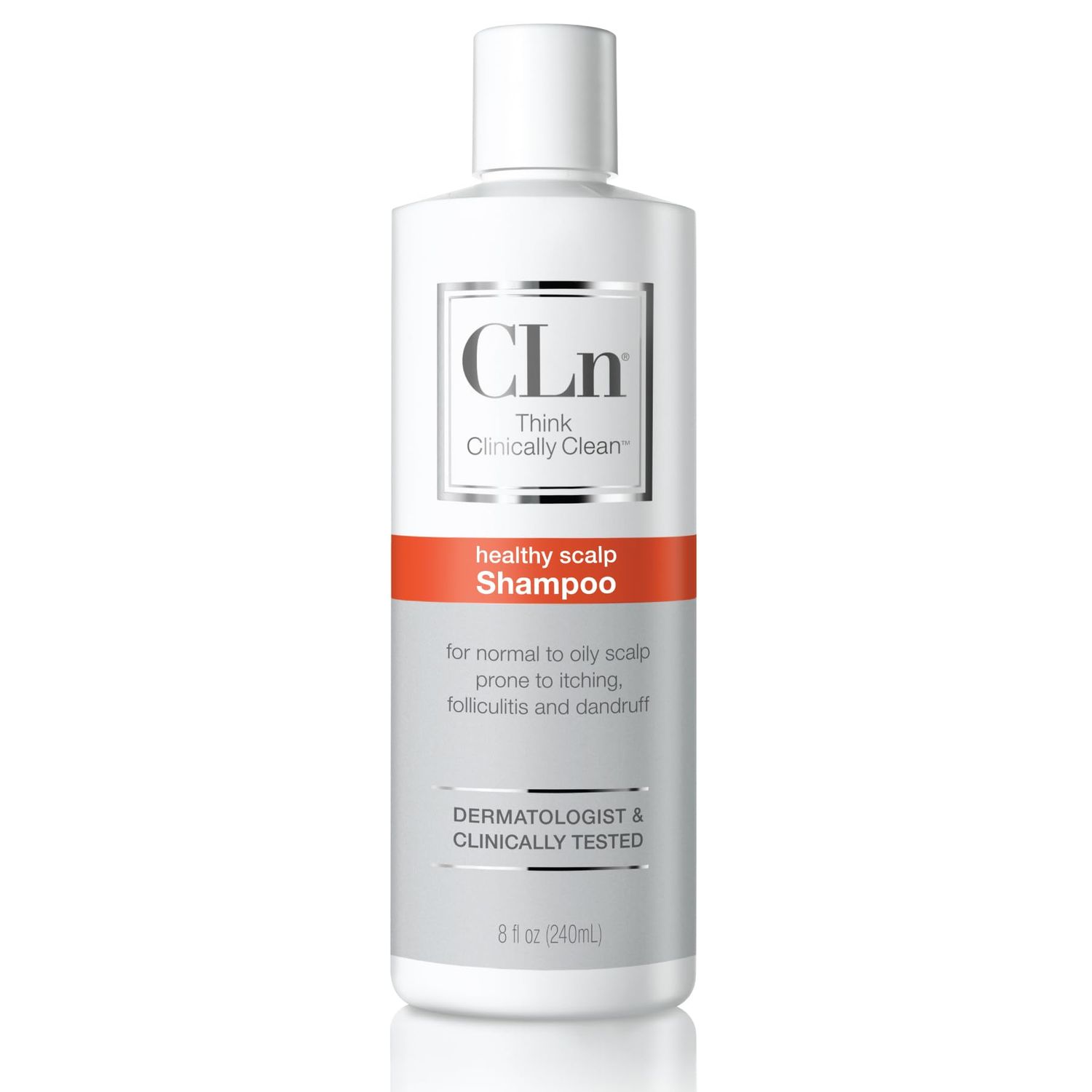 CLn Shampoo - Clarifying Formula with Salicylic Acid, For Normal to Oily Scalp Prone to Folliculitis, Dandruff, Itchy &amp; Flaky Scalp, Fragrance-Free &amp; Paraben-Free, 8 fl. oz.