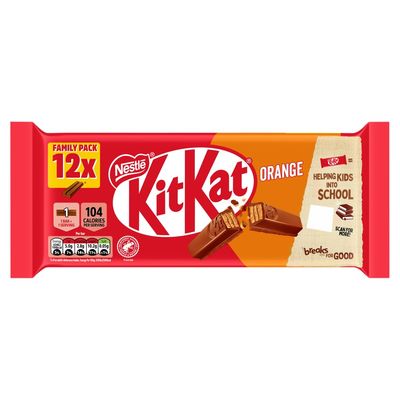 KitKat 2Finger Orange Chocolate Biscuit Bar, 12 x 20.7g