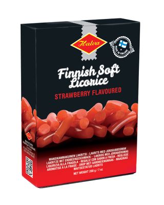 Strawberry Finnish Soft Gourmet Licorice Liquorice Box 200g