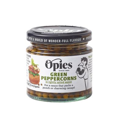 Opies Green Peppercorns in Lightly Salted Water, 115g - Vibrant, Aromatic Flavour for Steaks, Peppercorn Sauces, Thai Curries, Soups &amp; Salads.