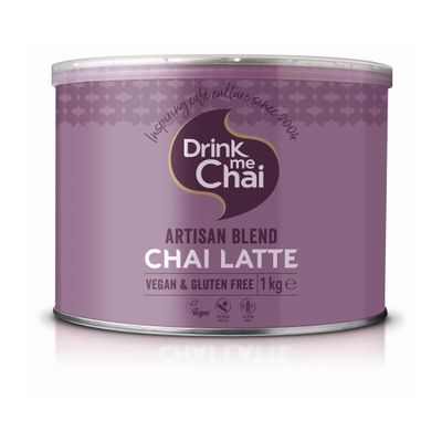 Drink me Chai Artisan Blend Chai Latte 1kg (Pack of 1), Just Add Milk, Vegan &amp; Gluten Free Chai Latte Powder (50 Servings Total)