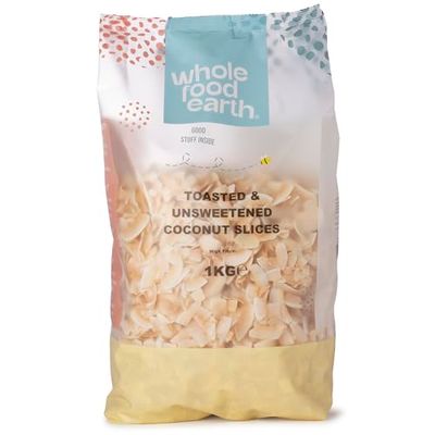 Wholefood Earth Toasted and Unsweetened Coconut Slices 1 kg GMO Free Natural High Fibre