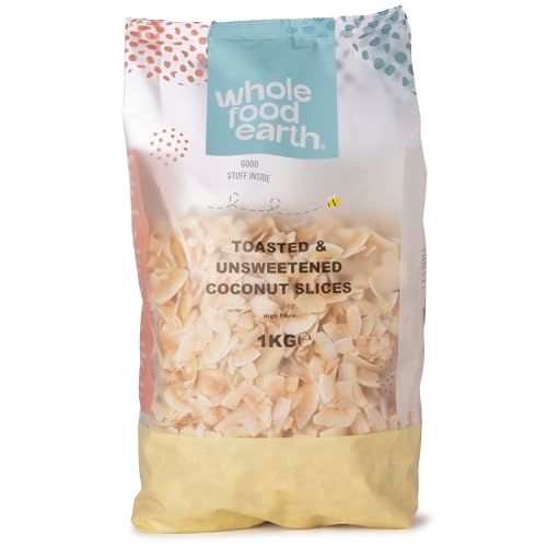 Wholefood Earth Toasted and Unsweetened Coconut Slices 1 kg GMO Free Natural High Fibre