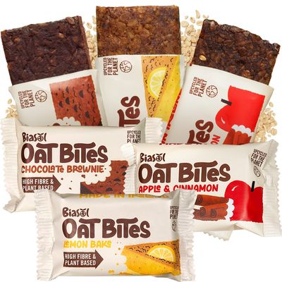 BiaSol Oat Bars 6 x 60g - Delicious, High Fibre, Soft Baked Flapjack Style - Plant Based Snacks & Cereal Bars - Great Tasting On the Go Energy Snacks for Adults & Lunchboxes - Made in Ireland