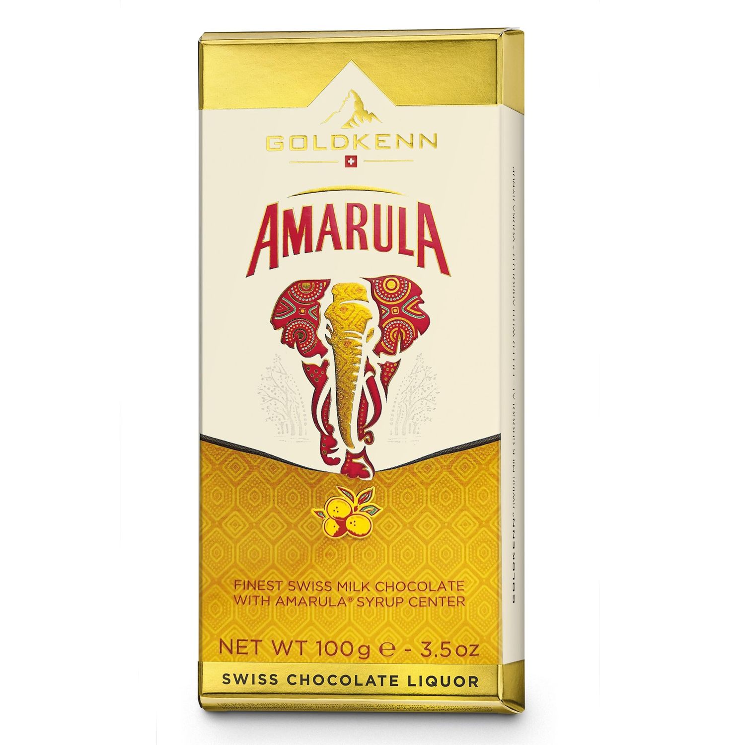 Goldkenn Amarula Liquor Bar - 100g Swiss Milk Chocolate with Marula Fruit Liqueur Exotic Fruit Infusion