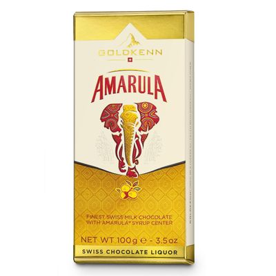 Goldkenn Amarula Liquor Bar - 100g Swiss Milk Chocolate with Marula Fruit Liqueur Exotic Fruit Infusion