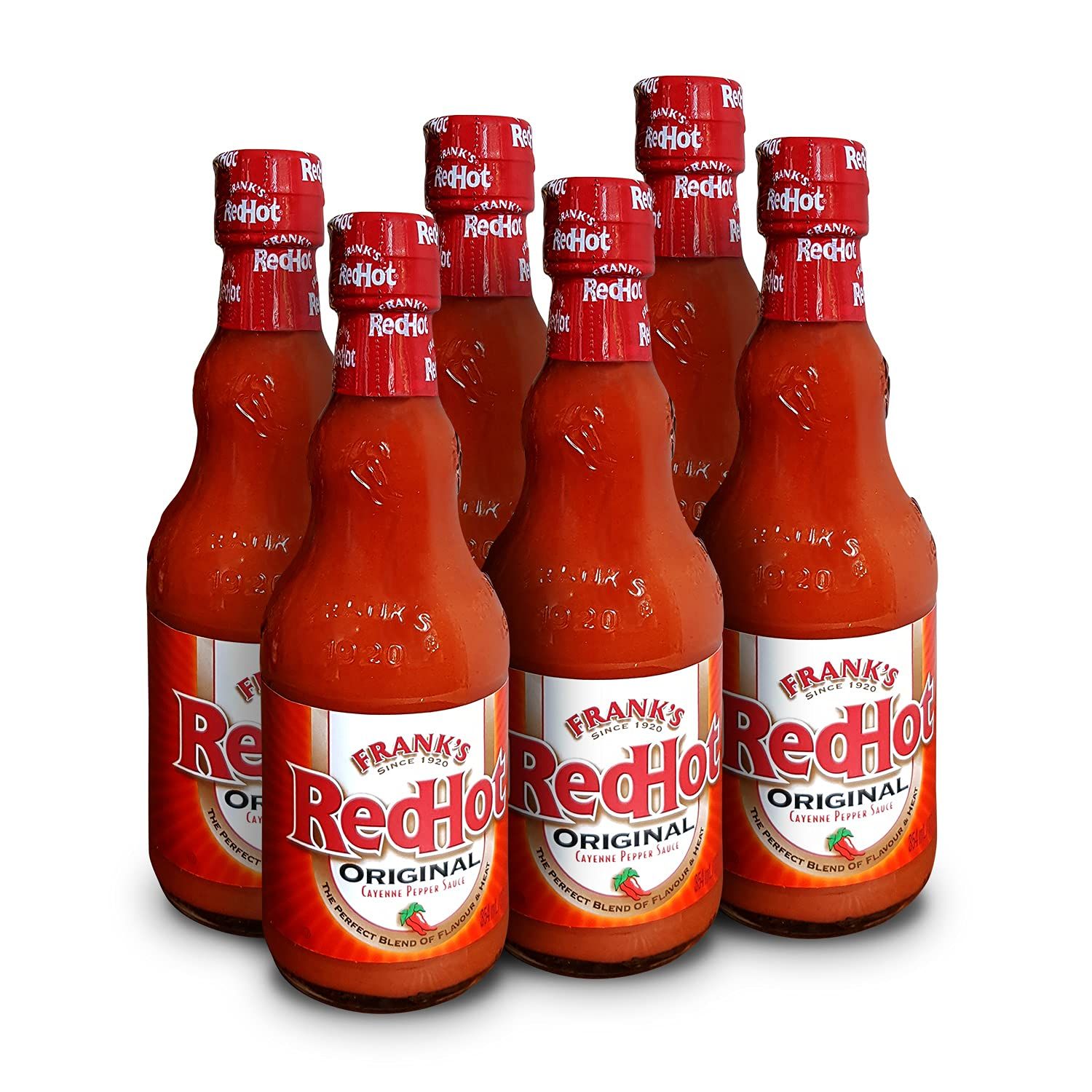 Frank's RedHot Original Cayenne Pepper Sauce 354 ML Pack of 6 Cayenne Pepper Hot Sauce Suitable for Vegans &amp;Vegetarians No Artificial Flavourings or Colours No Added MSG