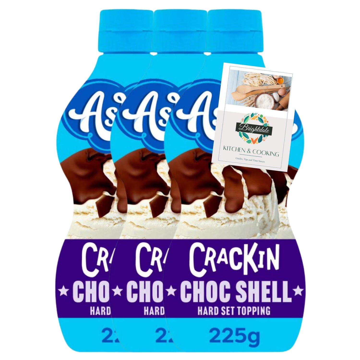 Dessert Sauce Bundle wtih Askeys Choc Chunk Crackin'! 225g 3 Pack + Brightdale Kitchen Card