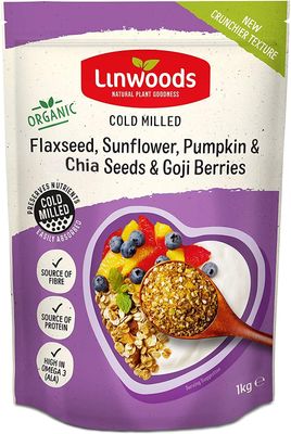 Linwoods Milled Flax, Sunflower, Pumpkin, Chia Seeds and Goji Berries 1KG, High in Omega-3, Natural Source of Fibre &amp; Protein, Gluten-Free