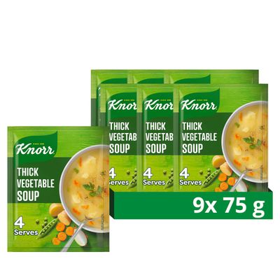 Knorr Thick Vegetable Dry Soup, 9 x 75 g