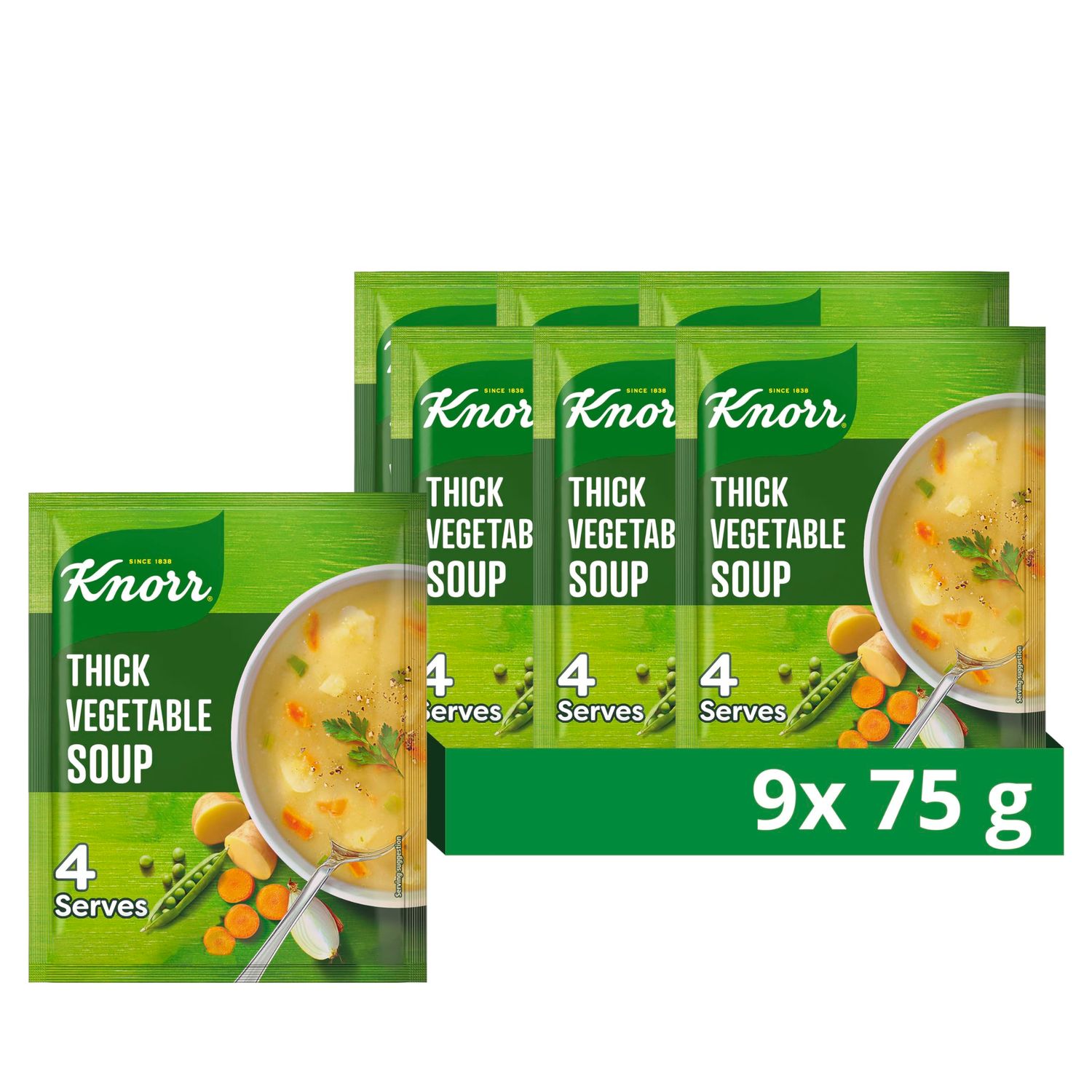 Knorr Thick Vegetable Dry Soup, 9 x 75 g