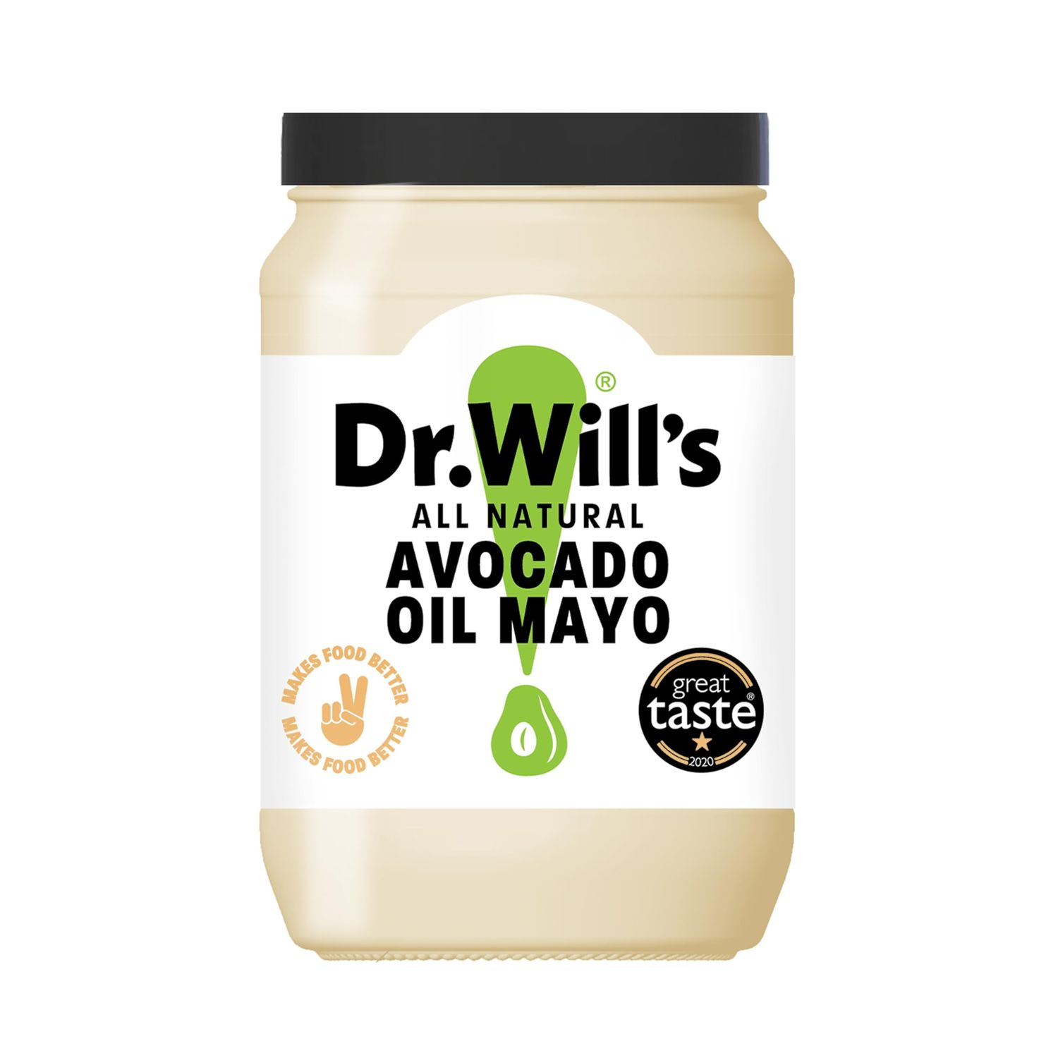 Dr. Will's Avocado Oil Mayonnaise Keto Mayo with Pure Avocado Free Range Egg Yolk Seed Oils and Sugar Free For Salad, Sandwiches and more Award Winning Mayonnaise - 630g Glass Jar