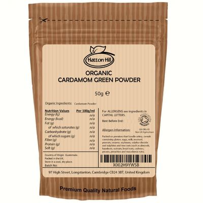 Organic Cardamom Green Powder 50g by Hatton Hill Organic