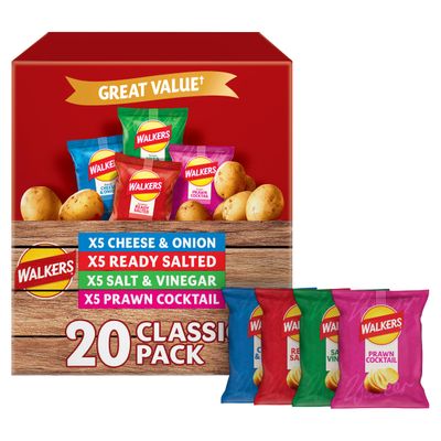 Walkers Classic Variety Multipack Crisps Box 20x25 g