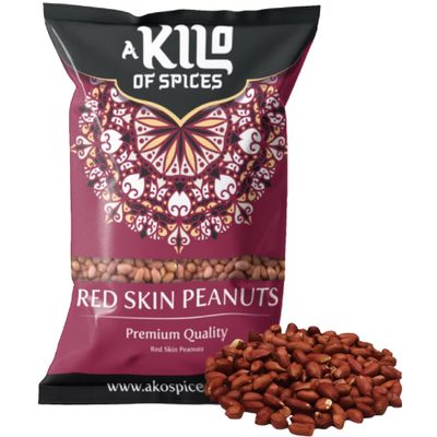 A Kilo of Spices Red Skin Peanuts 1 KG - Unroasted, Unsalted Red Crunchy Nuts Fresh & Delicious Whole Raw Peanuts, Used in Asian, African and Caribbean Cuisine