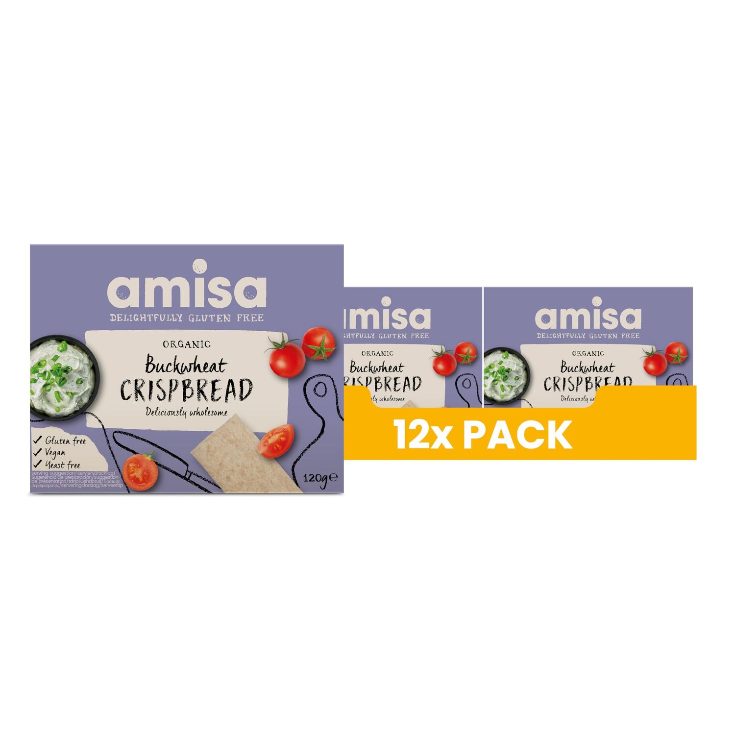 Organic Gluten-Free Buckwheat Crispbread, 120g - Low Carb, Yeast-Free, GMO-Free &amp; Vegan-Friendly - The Perfect Healthy Snack