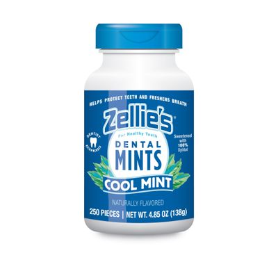 Zellies Xylitol Sugar Free Cool Mint Breath Mints Non-Gmo, Low-Calorie, Gluten Free, Vegan &amp; Kosher Mints (250 Count - Pack Of 1)