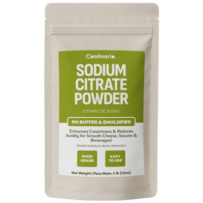 Coolinario Sodium Citrate Powder (1 LB) pH Buffer & Emulsifier for Smooth Cheese, Sauces & Beverages Enhances Creaminess & Reduces Acidity For Molecular Gastronomy & Food Processing Food Grade
