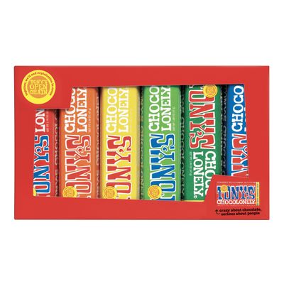 Tony's Chocolonely Rainbow Tasting Pack - 288g, Small Chocolate Bars, Selection Pack Gift Box, 6 Flavours, Vegetarian - Belgian Fairtrade Chocolate Tony's Chocolonely Rainbow Tasting Pack - 288g, Small Chocolate Bars, Selection Pack Gift Box, 6 Flavours, Vegetarian - Belgian Fairtrade Chocolate