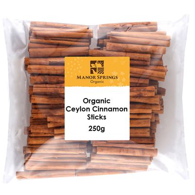 Organic Ceylon Cinnamon Sticks 250g by Manor Springs Organic