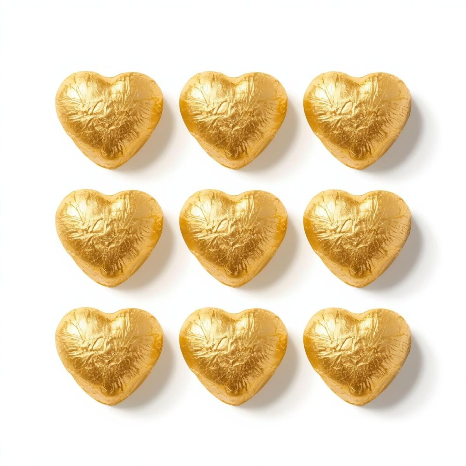 50 Individually Wrapped Gold Foil Milk Chocolate Hearts for Wedding Favours, Thank You Chocolates, Party Table Treats, Events, Offices &amp; Hospitality Vegetarian &amp; Gluten Free Espresso Yourself