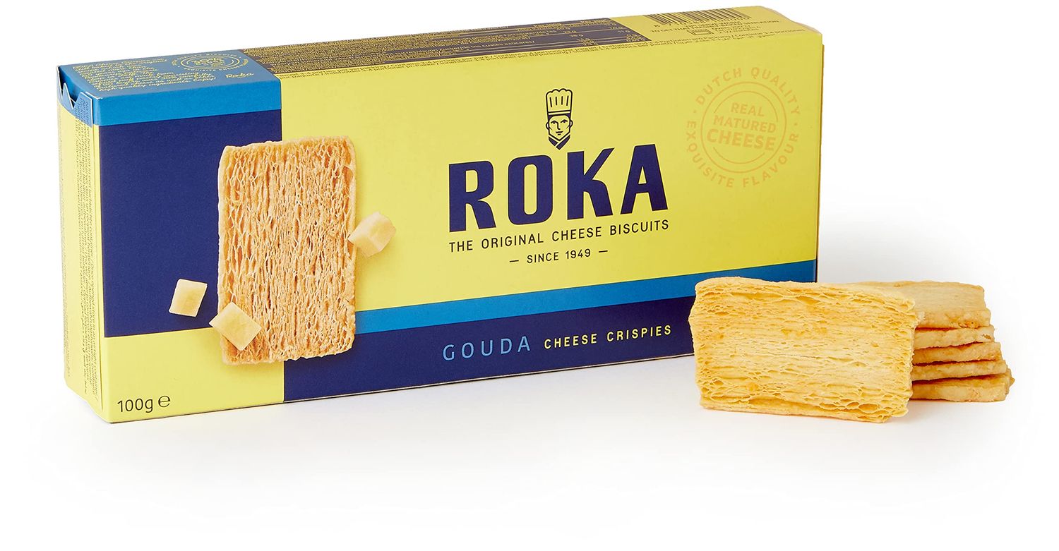 Roka Gouda Cheese Crispies, biscuits made of 30% real gouda cheese 100g