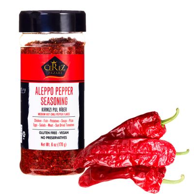 Cerez Pazari Aleppo Pepper, Pul Biber 170g Moderate Heat Red Pepper Flakes, Flavorful Turkish Crushed Red Chilli Flakes for Cooking &amp; Seasoning, Maras Chili Pepper, Aleppo Chilli Flakes, Gluten Free
