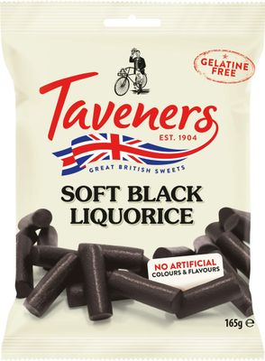 Taveners Soft Black Liquorice 165g