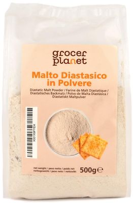 Grocer Planet - Diastatic Malt Powder (500g) High Diastatic Power Barley Malt for Bread Making
