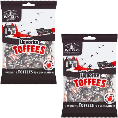 Walkers Nonsuch Liquorice Toffees (150g) - Pack of 2