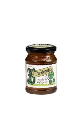 Tracklements Apple & Sage Jelly A Condiment for Stuffing, Sauces and Gravies or Partnered with Pork Shoulder Vegetarian and Vegan Friendly Gluten Free 220g Jar