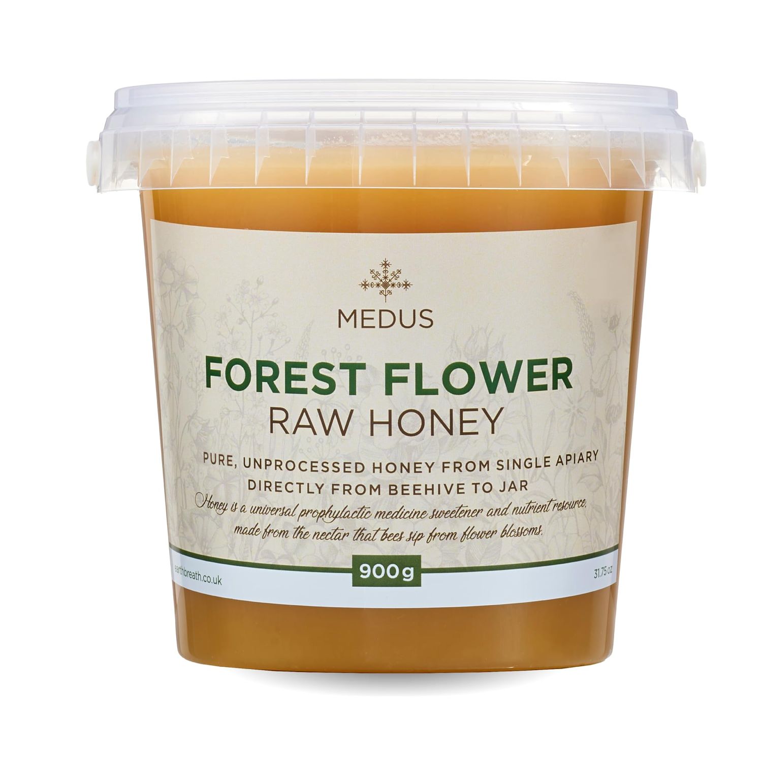Earthbreath Forest Flower Raw Honey 900g - 100% Pure, Raw &amp; Natural - Sustainably Harvested - Rich in Natural Goodness - No Artificial Additives
