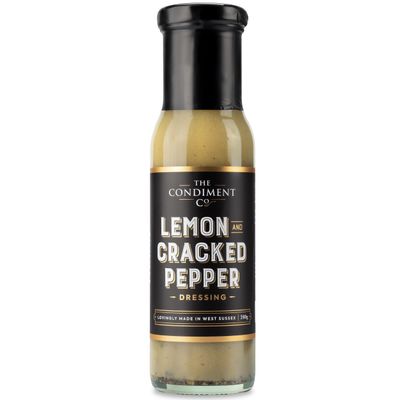 The Condiment Company Lemon &amp; Cracked Peppercorn Dressing 240g - Zesty Lemon Pepper Salad Dressing, Ideal for Fresh Salads, Pasta &amp; Condiments