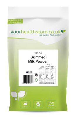 yourhealthstore 100% Pure Skimmed Milk Powder 300g, Made in Britain with British Milk, Low in Fat, No Additives, No Soy Lecithin, No Bovaer, Vegetarian, (Recyclable Pouch) yourhealthstore 100% Pure Skimmed Milk Powder 300g, Made in Britain with British Milk, Low in Fat, No Additives, No Soy Lecithin, No Bovaer, Vegetarian, (Recyclable Pouch)