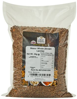 Old India Masur Whole (Brown Lentils) 2kg