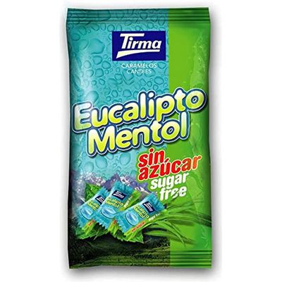 Tirma Sugar Free Eucalyptus and Menthol Candy 150g Hard Boiled Sweets Gluten Free Vegan Candy Non GMO Individually Wrapped