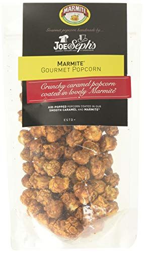Joe &amp; Sephs Marmite Popcorn - 1 x Sharing Bag Handmade in UK, using real Marmite Suitable for Vegetarians Air-popped Movie night in - 75g