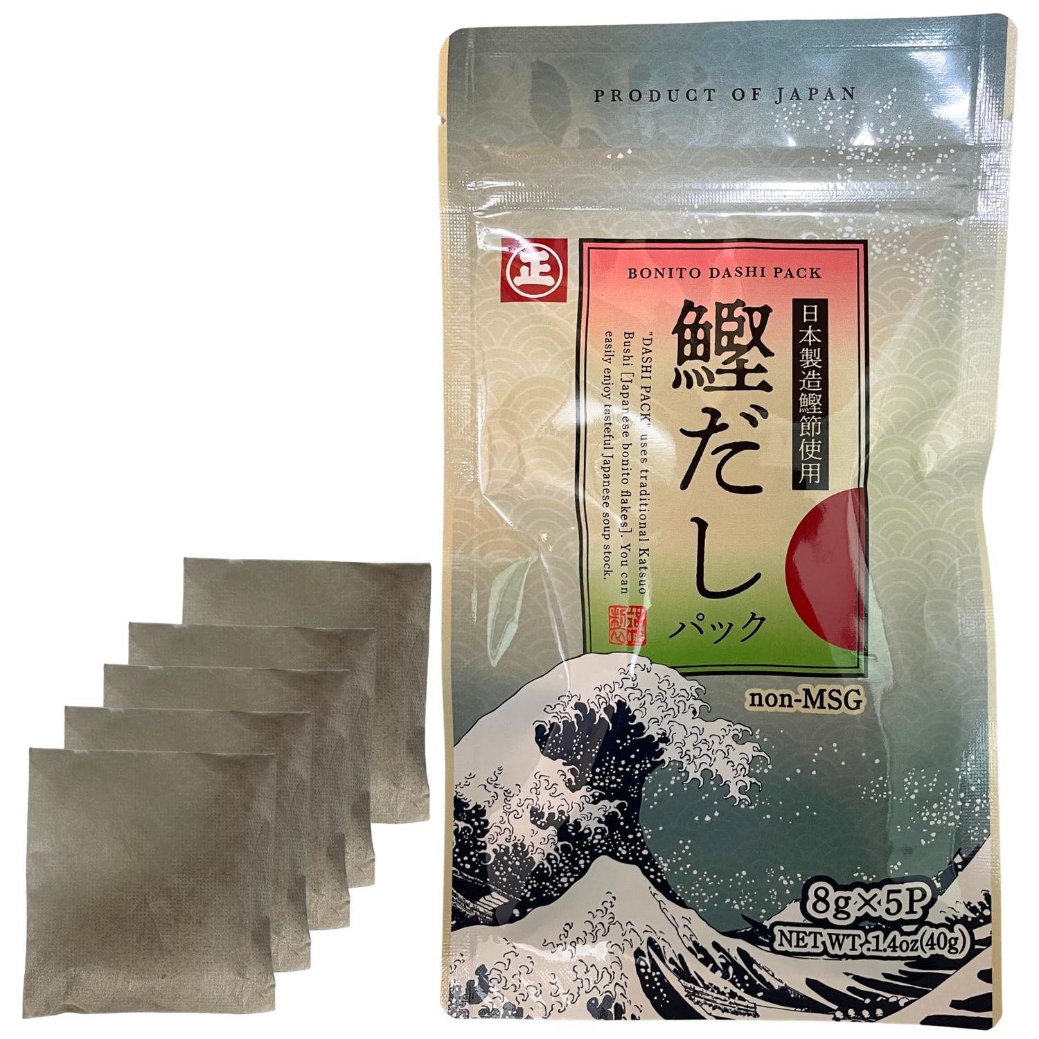 Tastrip Dashi Stock, Dashi Packet - Japanese Soup Base (8g×5packet) No MSG, Umami, Japanese dried bonito Ramen Broth, Miso Soup, Udon, Shabu Shabu &amp; Hot Pot Soup Base (1-pack)