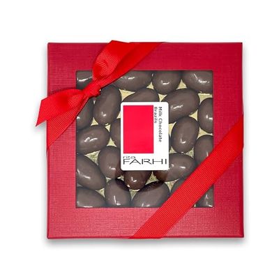 Rita Farhi Milk Chocolate Brazil Nuts in a Luxury Gift Box 210 g Christmas Chocolate Nuts Present Palm Oil Free Chocolate Covered Brazil Nuts