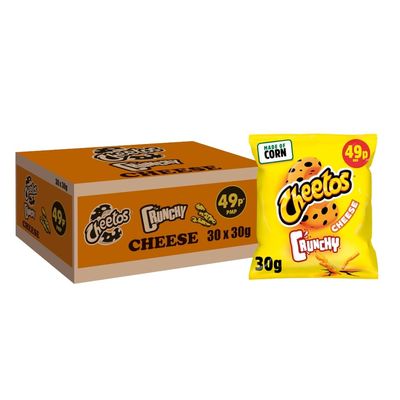 Cheetos Crunchy Cheese Snacks Crisps 49p RRP PMP 30g (Case of 30)