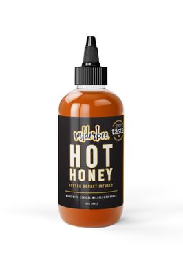 Wilderbee Hot Honey from the WilderKitchen Wildflower Honey infused with Scotch Bonnet Chillies 260g