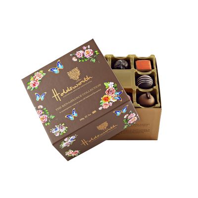 Holdsworth Chocolates Gift Box Renaissance Collection - Milk, Dark and White Assorted Handmade Truffles, Pralines, Caramels & Creams 200g Mothers Day Chocolate Box