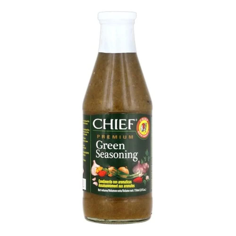 Chief Green Seasoning 750 ml - Garlic, Chives, Celery blended freshly and bottled