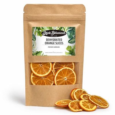 Dehydrated Dried Orange Slices Wheels Approx 17+ Slices 100% Natural Sugar Free Gluten Free Dehydrated Orange Wheels for Cocktails, Garnishes, Deserts Fruit Slice 1.76 OZ 50 Grams