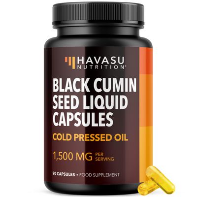 Cold Pressed Black Seed Oil Capsules - 1500mg Black Cumin Supplement for Immune Function, Digestive Support &amp; Overall Health - Hair &amp; Skin Superfood - Nigella Sativa - 1 Month Supply, Unflavoured